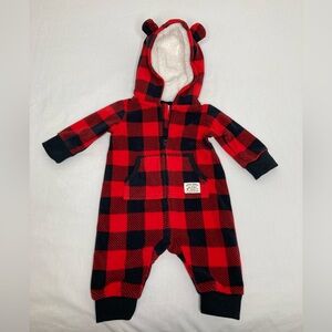 CARTERS BABY  PLAID LITTLE SCOUT OUTDOOR EXPERT ONE PIECE JUMPER - 3 Months